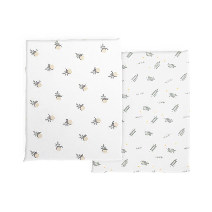 Conjunto de 2 Lençóis em Bambu Greenery para Chicco Next2Me Twins