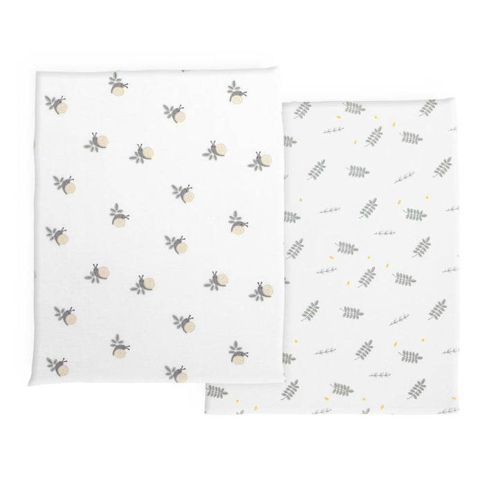 Conjunto de 2 Lençóis em Bambu Greenery para Chicco Baby Hug