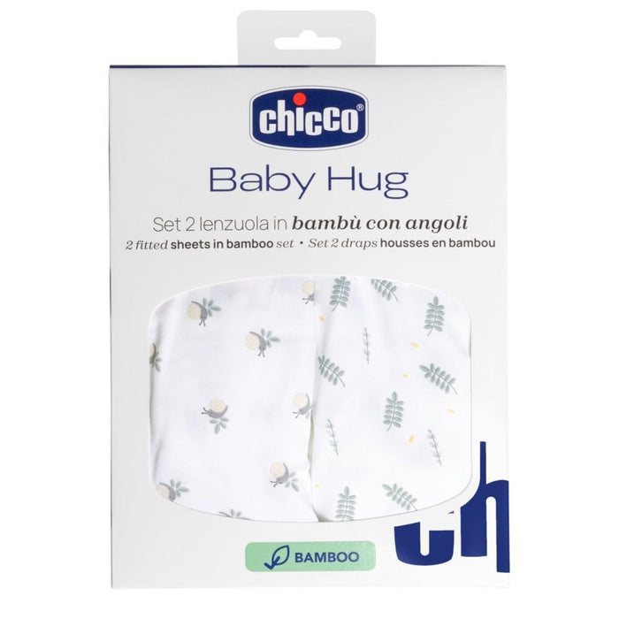 Conjunto de 2 Lençóis em Bambu Greenery para Chicco Baby Hug