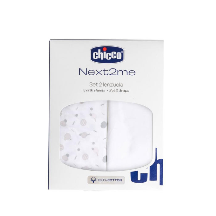 Conjunto de 2 Lençóis em Algodão Confetti para Chicco Next2Me