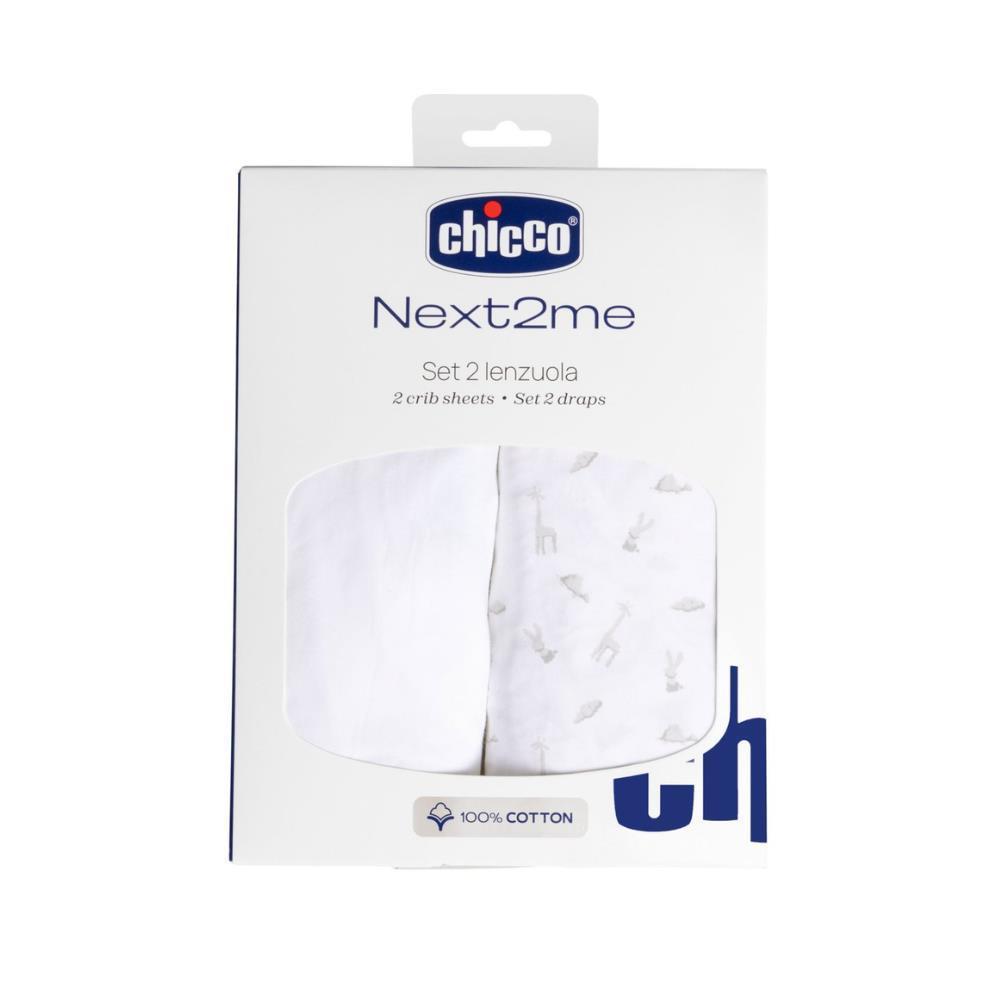 Juego de 2 sábanas de algodón Cloud para Chicco Next2Me
