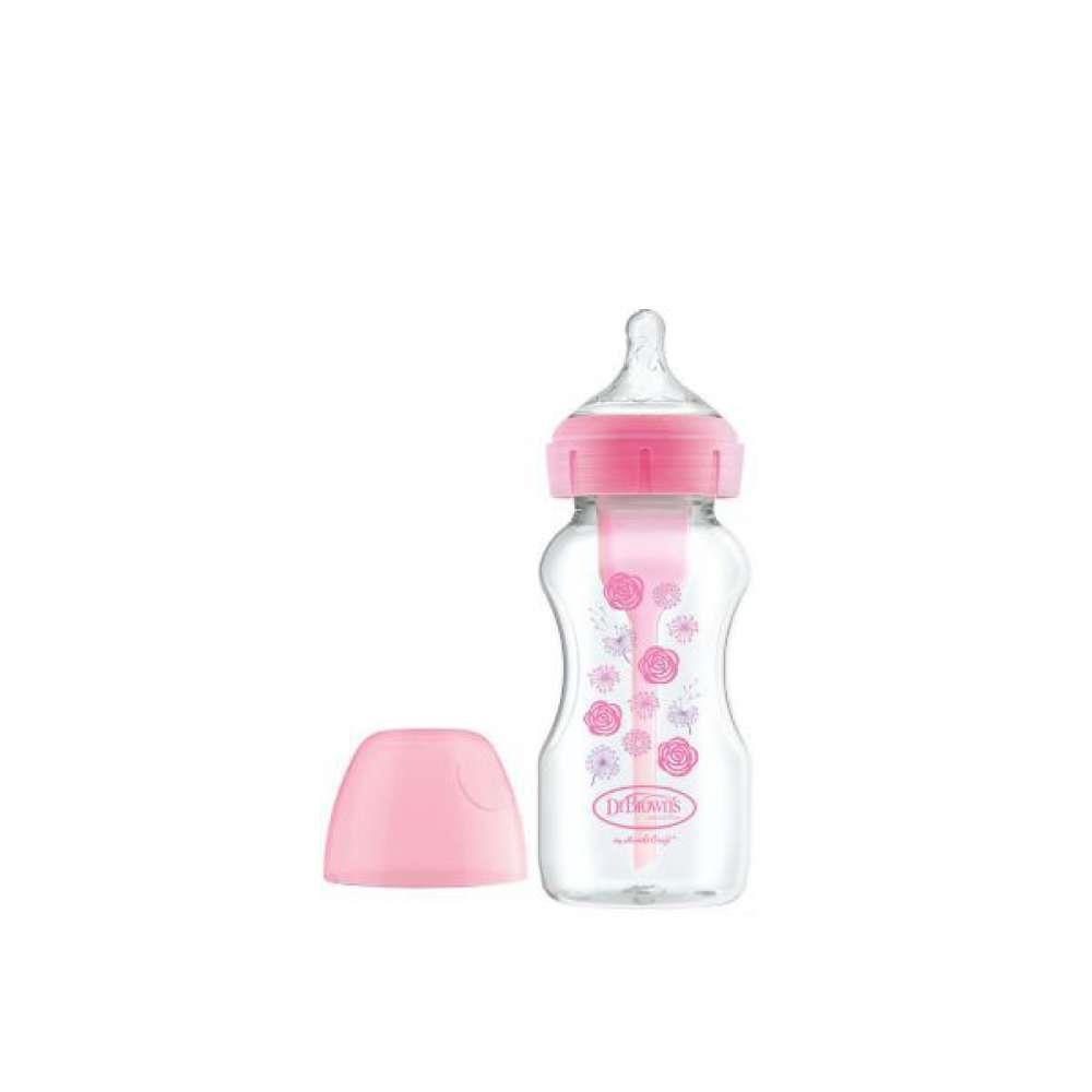 Opciones Biberón Boca Ancha 270ml Flor Rosa