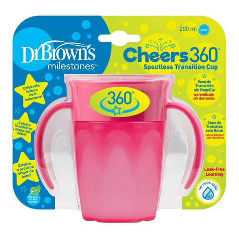 Vaso de aprendizaje 360º con asas rosas 200 ml