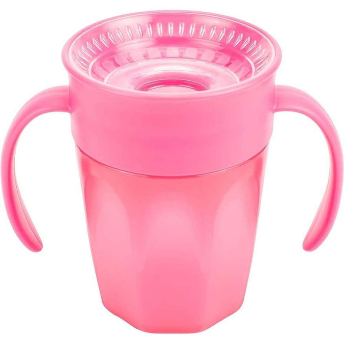 Vaso de aprendizaje 360º con asas rosas 200 ml