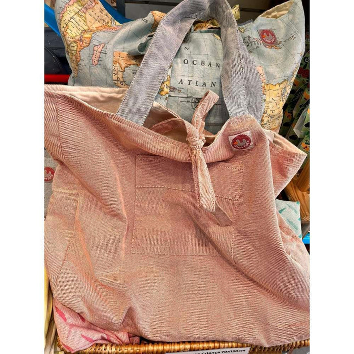 Funny Duck XL Red Cotton Beach Bag