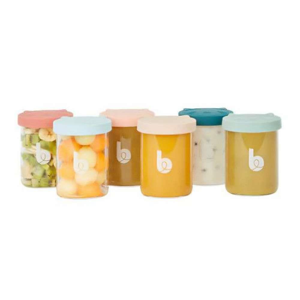 6 Babymoov Glass Containers with Silicone Lids 250ml