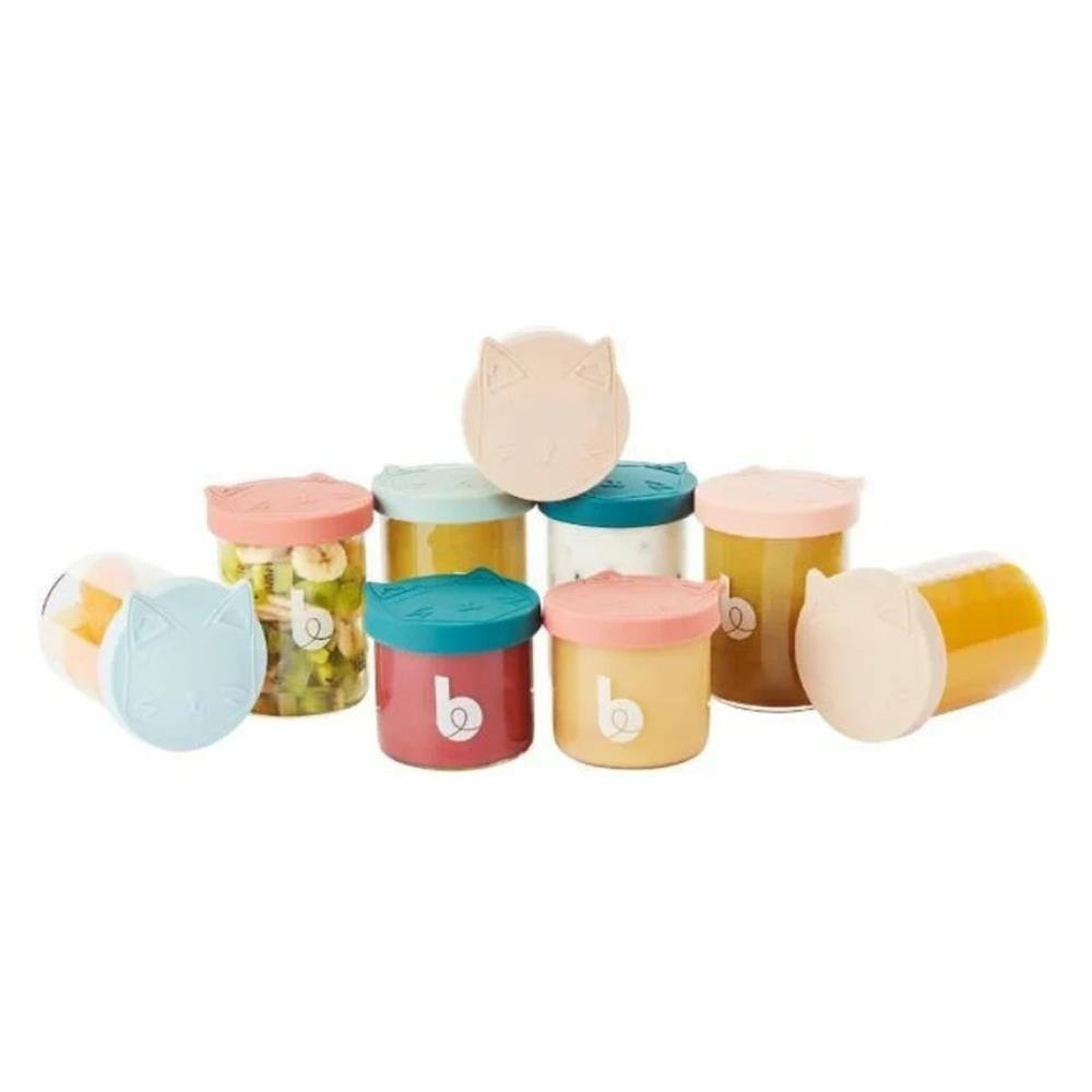 9 Glass Containers with Silicone Lid 120/250ml