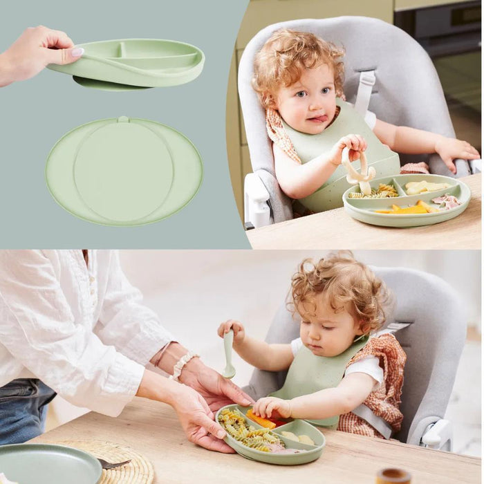 Prato em Silicone com Divisórias Babymoov Green