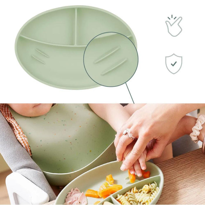 Prato em Silicone com Divisórias Babymoov Green