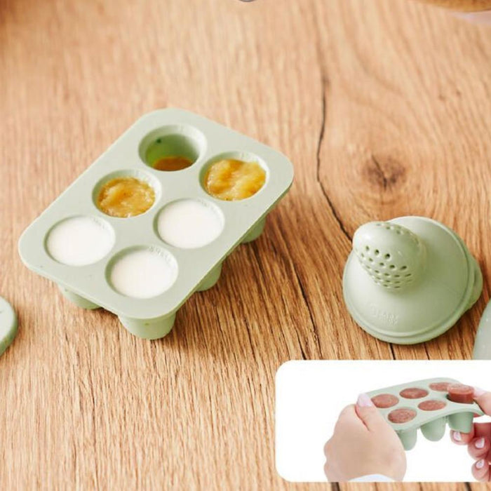 2 Bandejas para Congelador em Silicone com Tampa + Dispensador de Alimentos com Tampa Green
