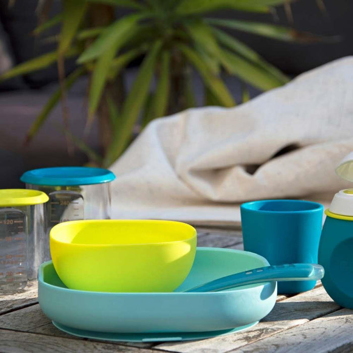 Béaba Set Comida Silicona Azul 4 Piezas