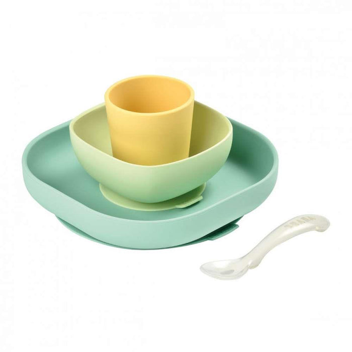 Béaba Set Comida Silicona 4 Piezas Amarillo