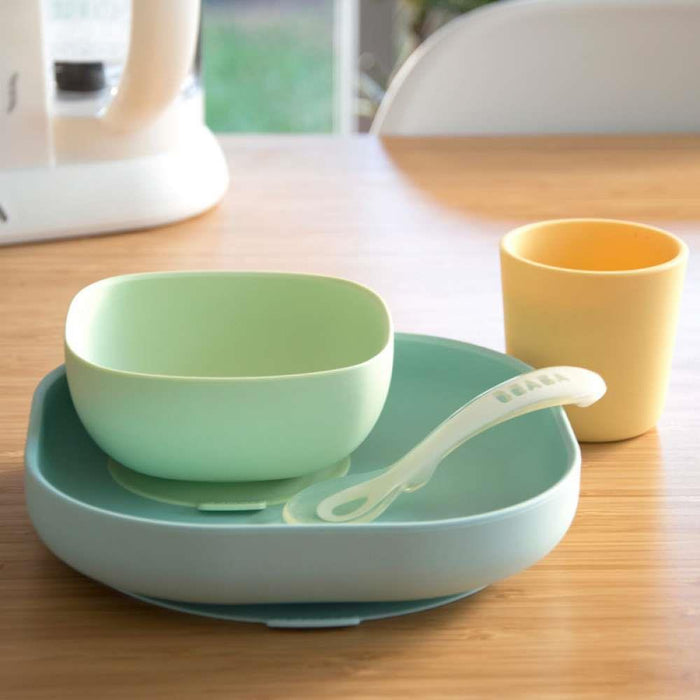 Béaba Set Comida Silicona 4 Piezas Amarillo