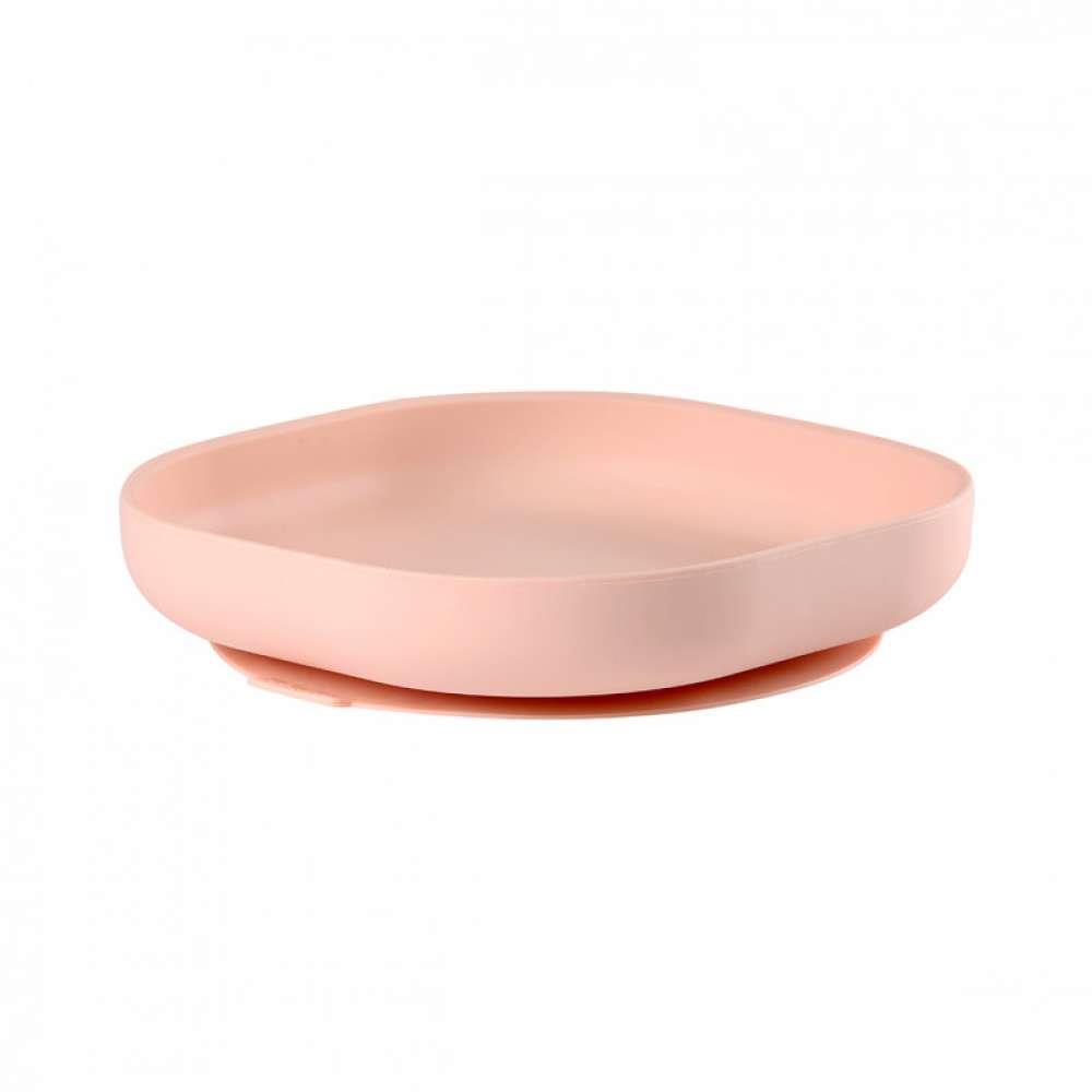Béaba Prato Silicone com Ventosa Rosa Claro
