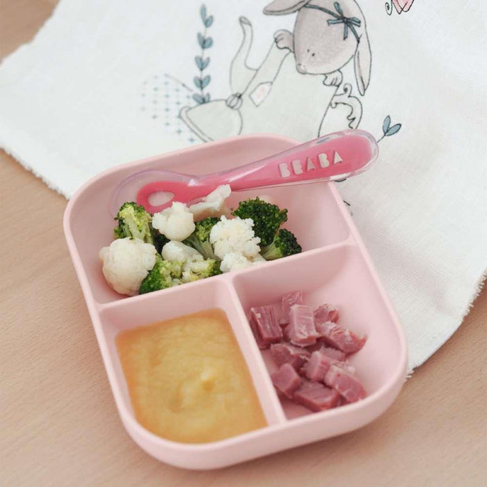 Béaba Set Comida Silicona 2PCS Rosa