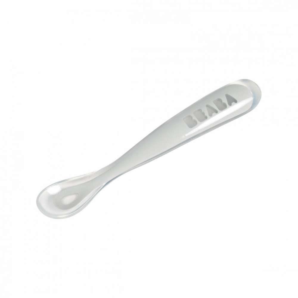 Colher Ergonómica Soft Silicone 1a Idade Cinza