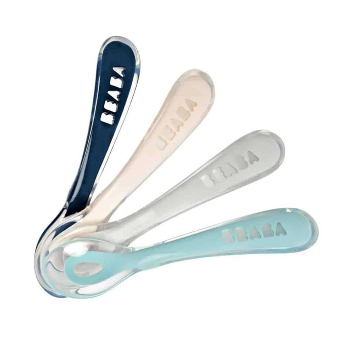 Béaba Set de 4 Cucharas Arcoíris de Silicona Blanda 2ª Edad