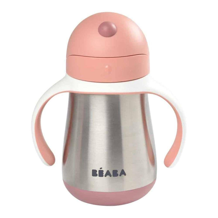 Béaba Taza Metálica con Pajita Rosa Viejo