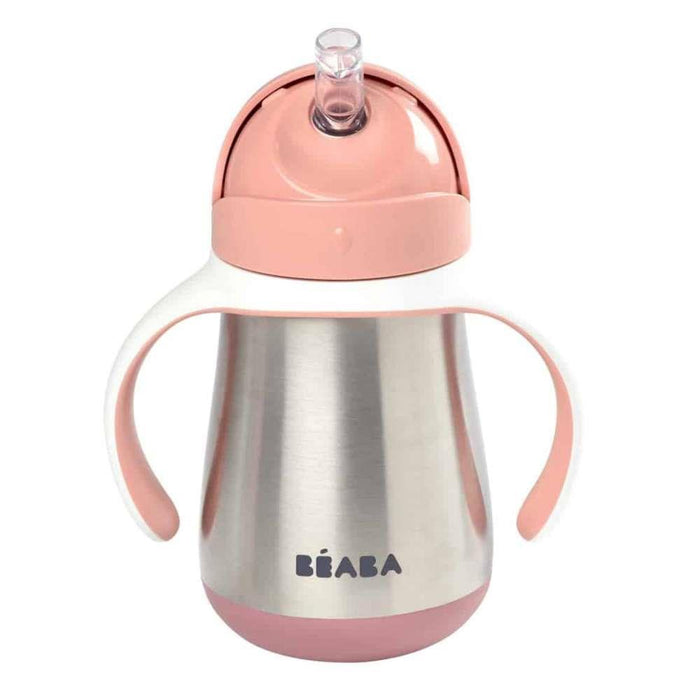 Béaba Taza Metálica con Pajita Rosa Viejo