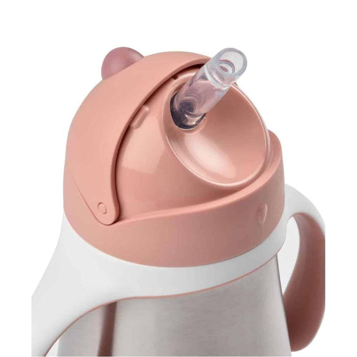 Béaba Taza Metálica con Pajita Rosa Viejo