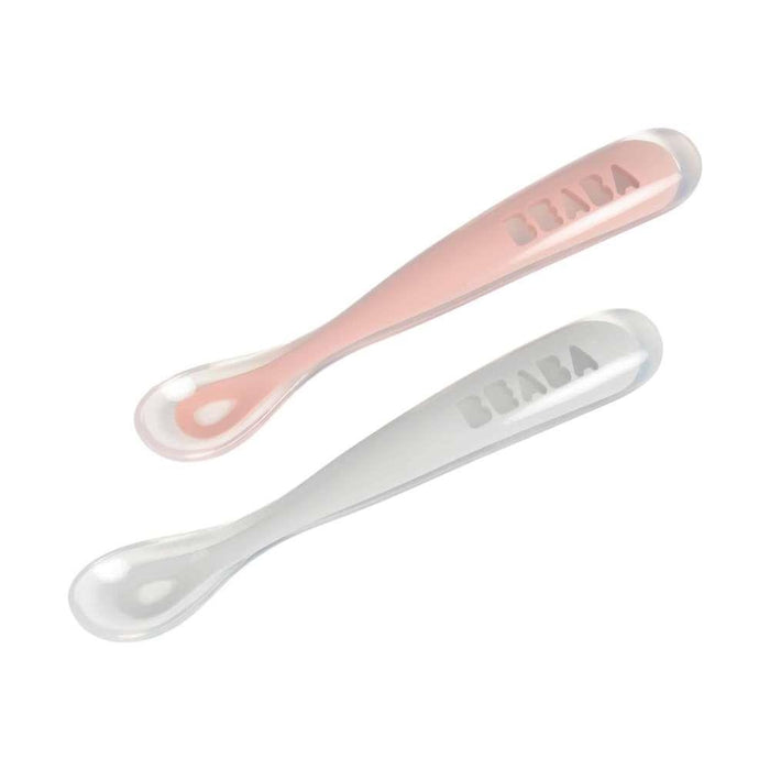 Beaba Colheres de Silicone com Caixa 2a Idade Rosa/Cinza 2 Unidades