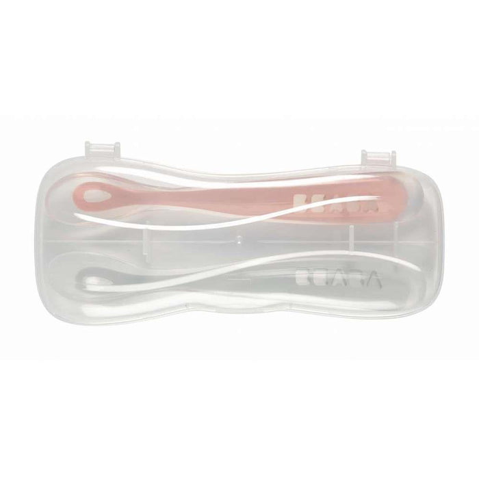 Beaba Colheres de Silicone com Caixa 2a Idade Rosa/Cinza 2 Unidades