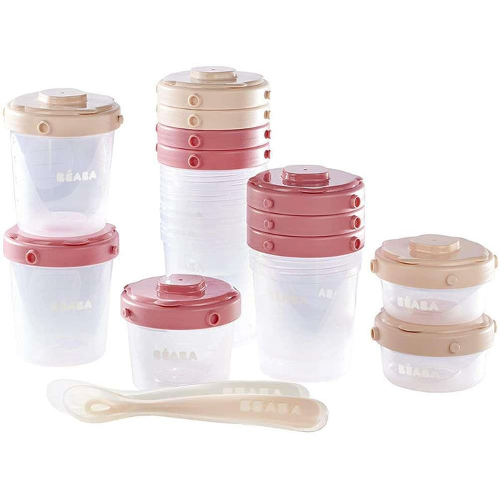 Béaba 12 Botes 60/120/200ml y 2 Cucharas Rosa