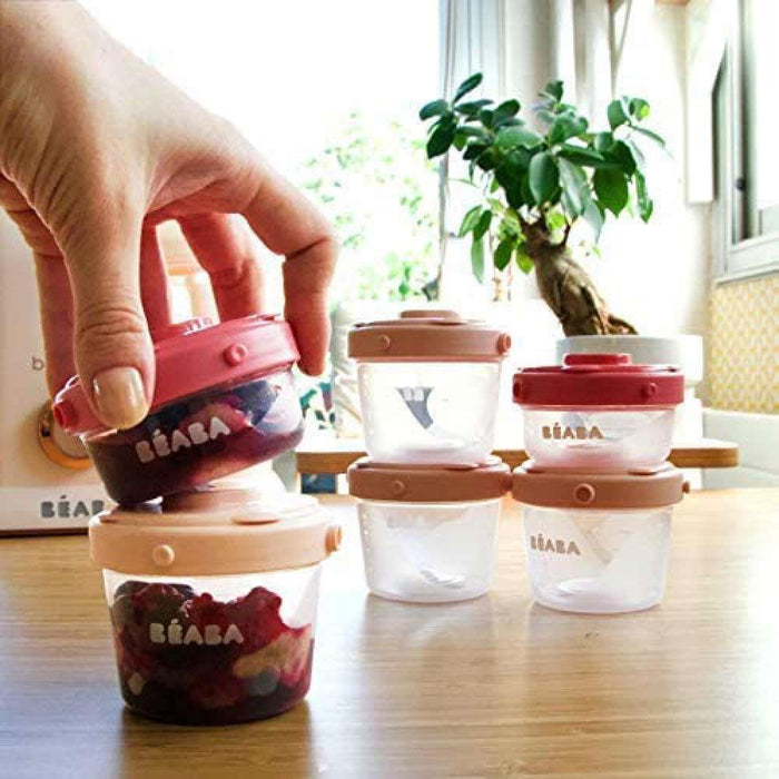 Béaba 12 Botes 60/120/200ml y 2 Cucharas Rosa