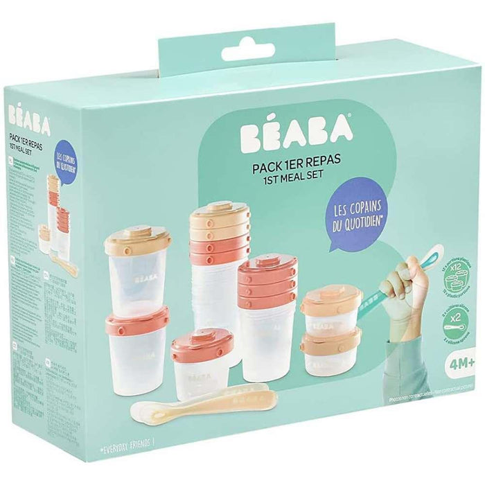 Béaba 12 Botes 60/120/200ml y 2 Cucharas Rosa
