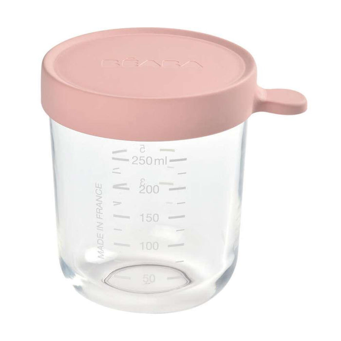 Béaba Recipiente Hermético de Vidrio para Alimentos 250ml Rosa Viejo
