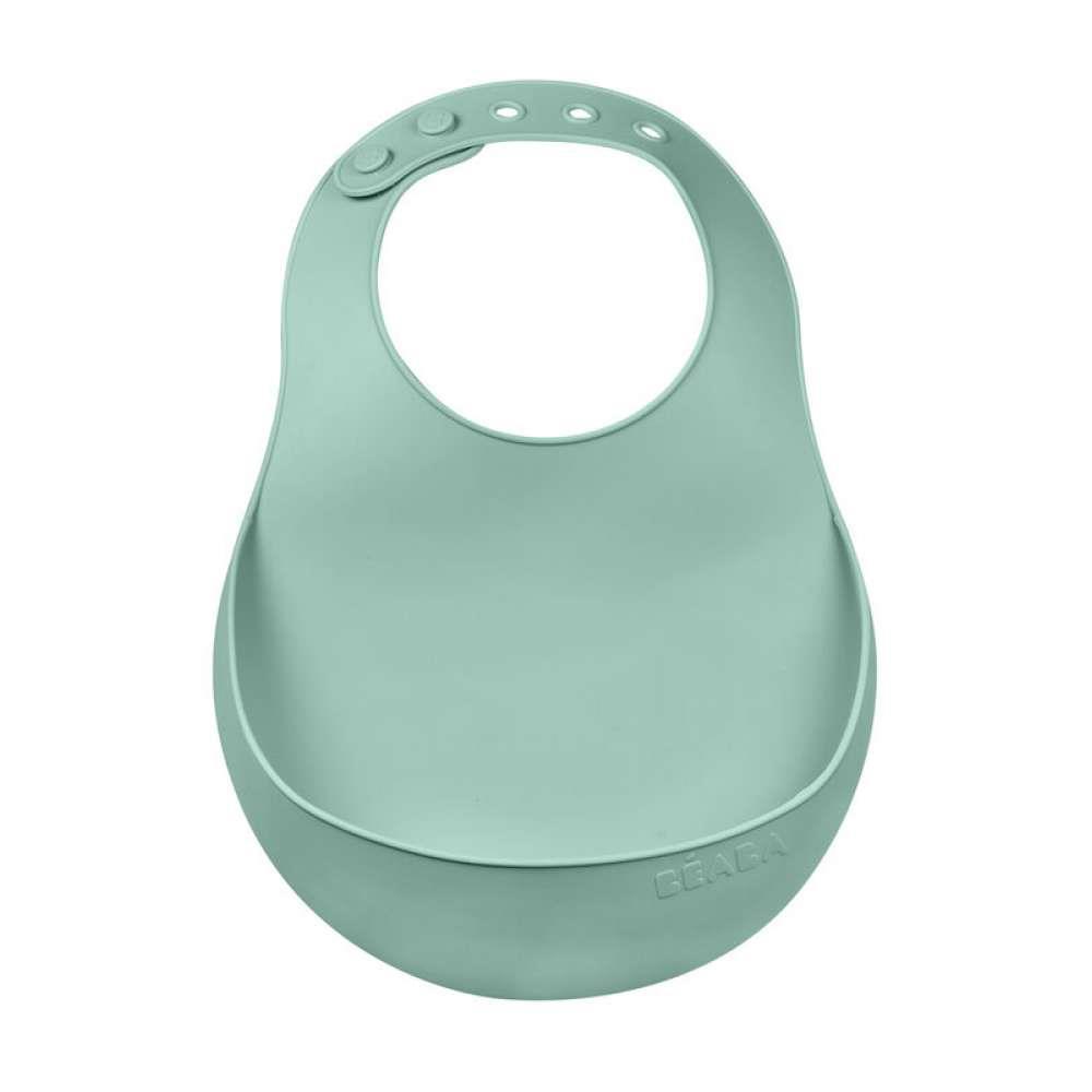 Beaba Sage Green Silicone Bib