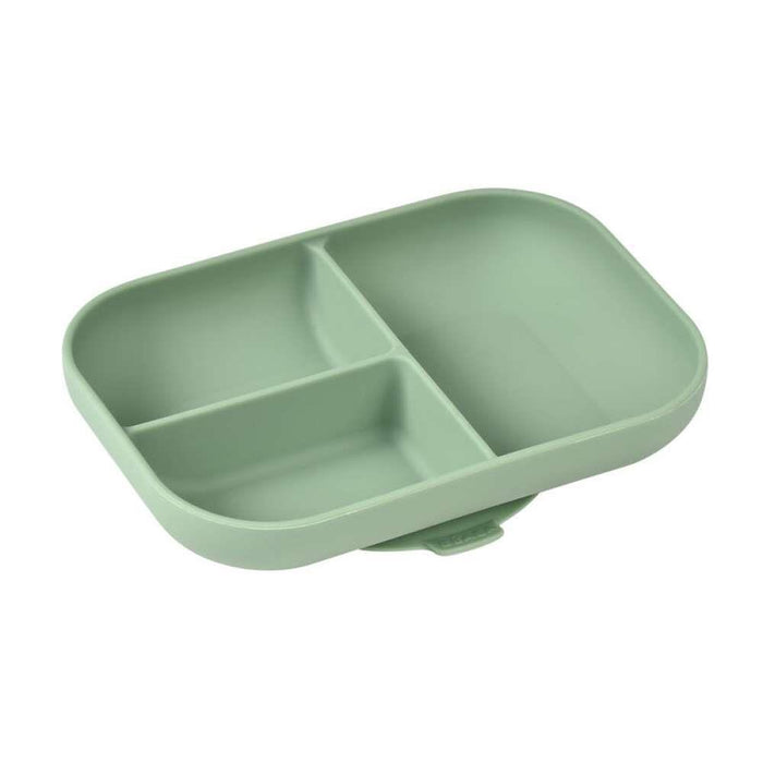 Béaba Plato con Divisores de Silicona con Ventosa Verde Salvia