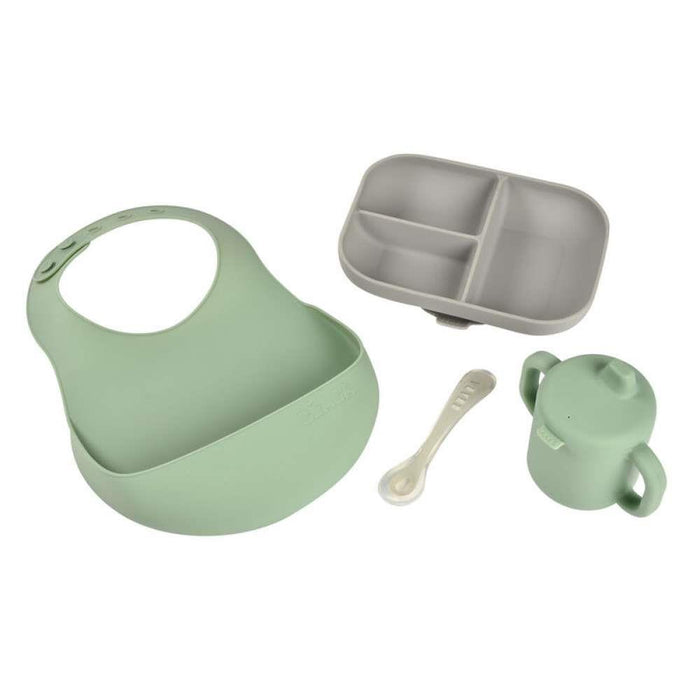 Béaba Silicone Feeding Set 4 Pieces Salvia Green