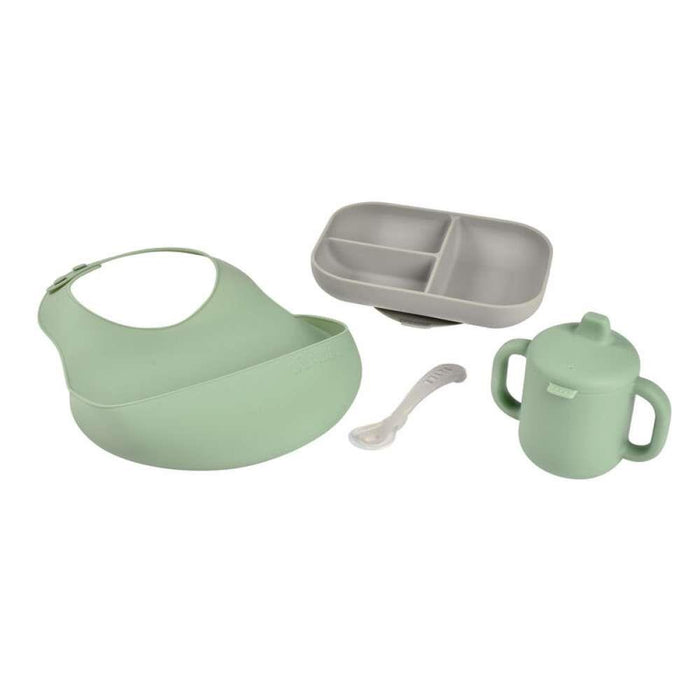 Béaba Silicone Feeding Set 4 Pieces Salvia Green