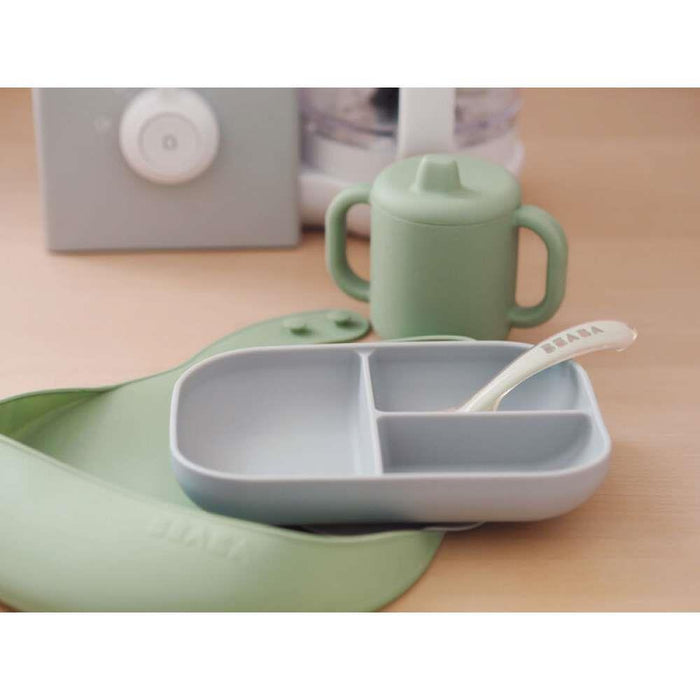 Béaba Silicone Feeding Set 4 Pieces Salvia Green