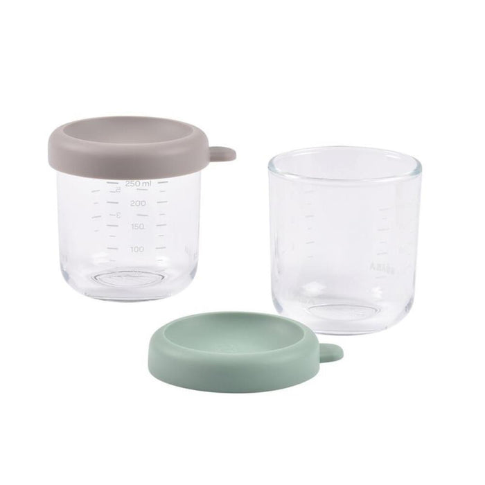 2 Recipientes de Vidro Beaba Sage Green/Gazelle 250ml