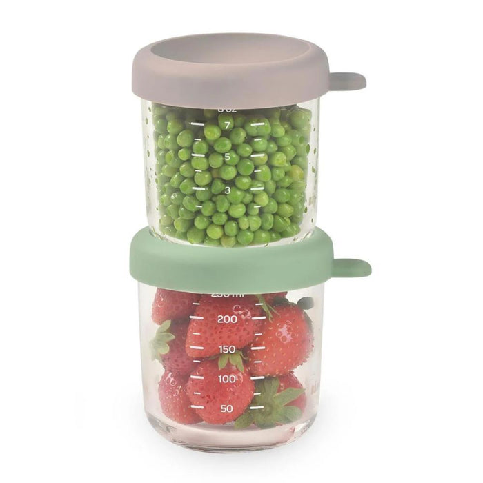 2 Recipientes de Vidro Beaba Sage Green/Gazelle 250ml