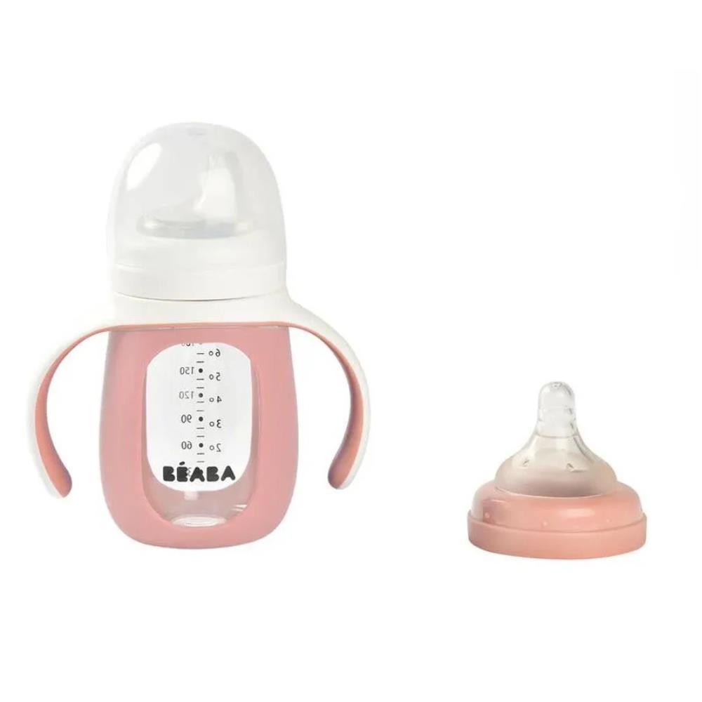 Béaba 2-in-1 Glass Transition Cup Old Pink 4-36m 210ml