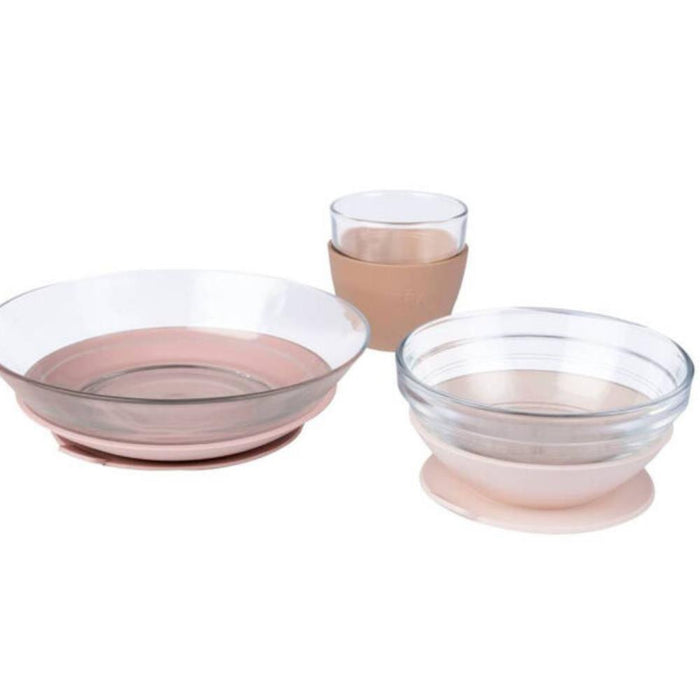 Conjunto de Refeição em Vidro Beaba Cotton Candy 3 Peças