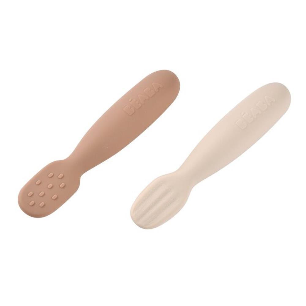 2 Pré-Colheres em Silicone Beaba Praline/Clay