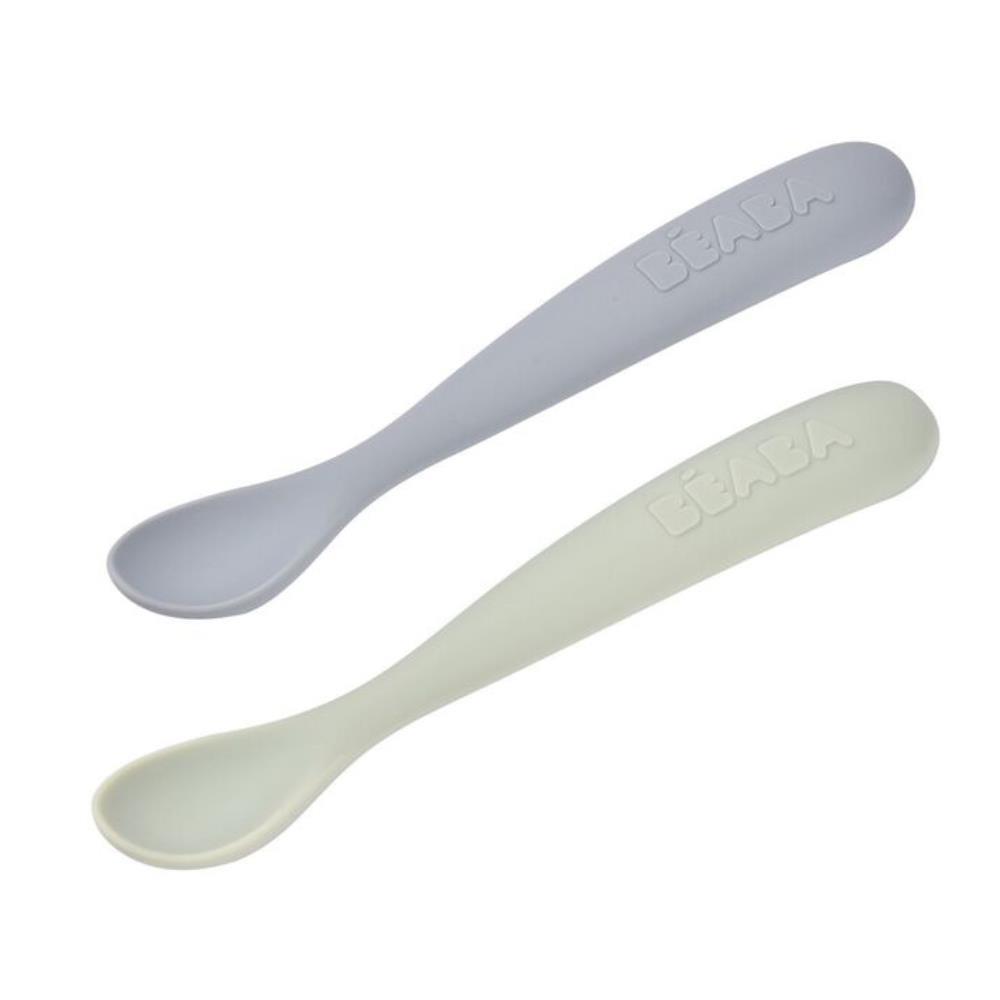 2 Colheres em Silicone com Caixa Beaba Pebble/Green