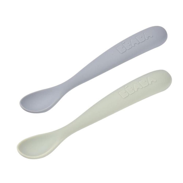 2 Colheres em Silicone com Caixa Beaba Pebble/Green