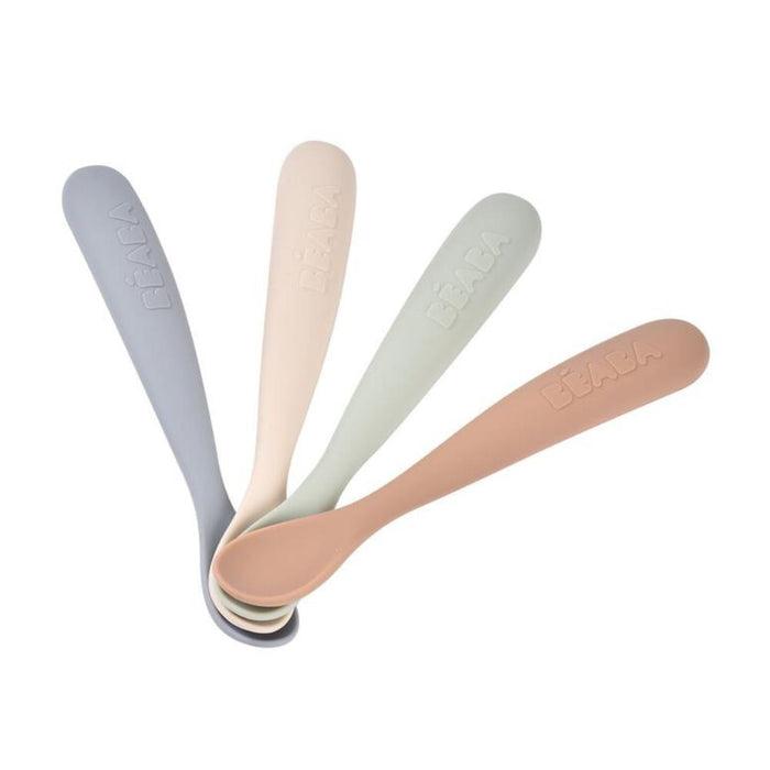 4 Colheres em Silicone Natural Beaba