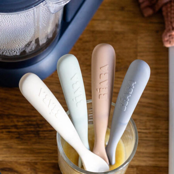 4 Colheres em Silicone Natural Beaba