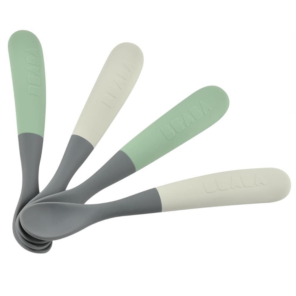 4 Colheres em Silicone Beaba Grey/Sage