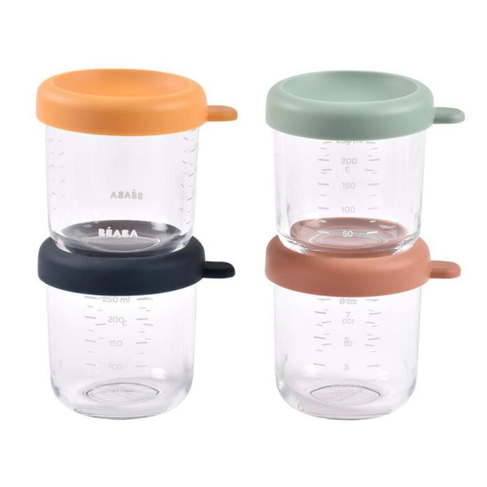 4 Recipientes Herméticos em Vidro Béaba Sunrise 250ml