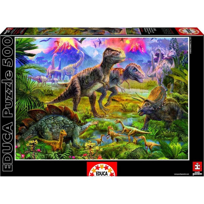 Puzzle Educa Encontro de Dinossauros 500 Peças