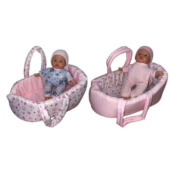 Boneco Bebé com Sons e Alcofa 28 cm