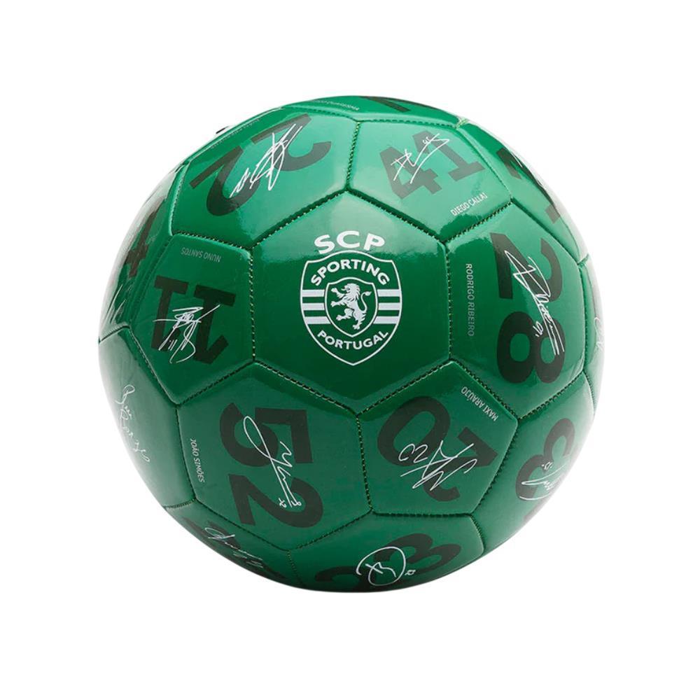 Bola de Futebol Verde com Assinaturas Sporting