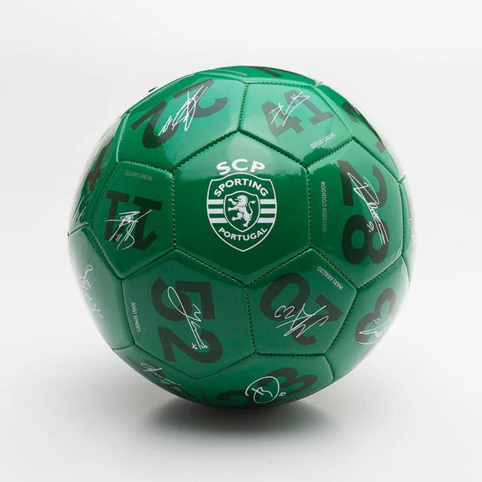 Bola de Futebol Verde com Assinaturas Sporting
